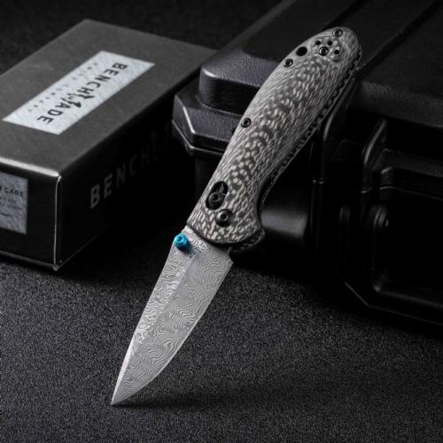 Benchmade 556 Folding Knife with VG10 Damascus Blade and Carbon Fiber Handle