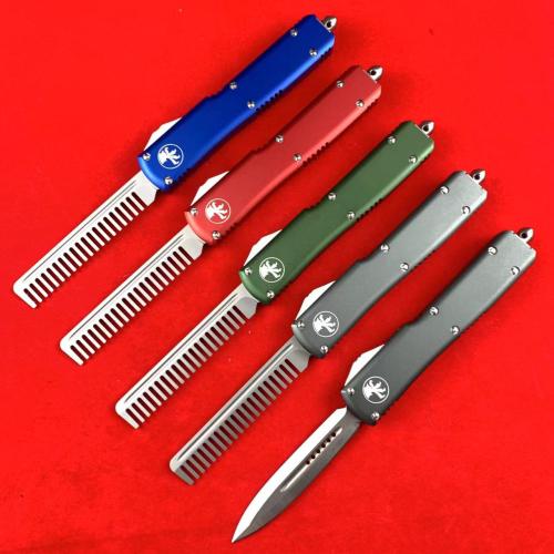 Microtech UT85 Spring-Assisted Knife (Large Comb + Double-Edged, Available in Five Styles)