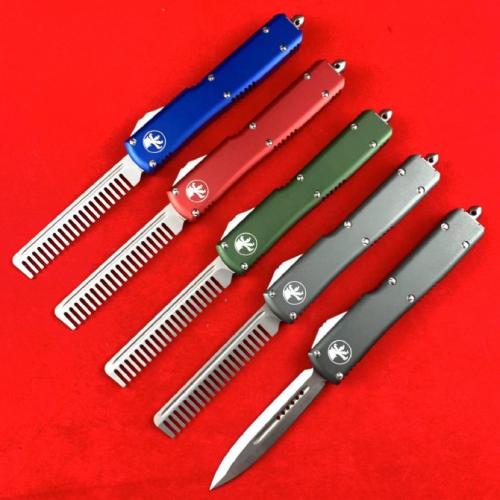 Microtech UT85 Spring-Assisted Knife (Large Comb + Double-Edged, Available in Five Styles)