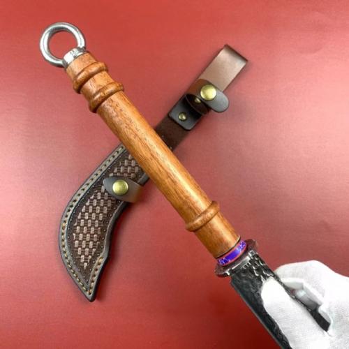 Damascus Guan Gong Crescent Knife