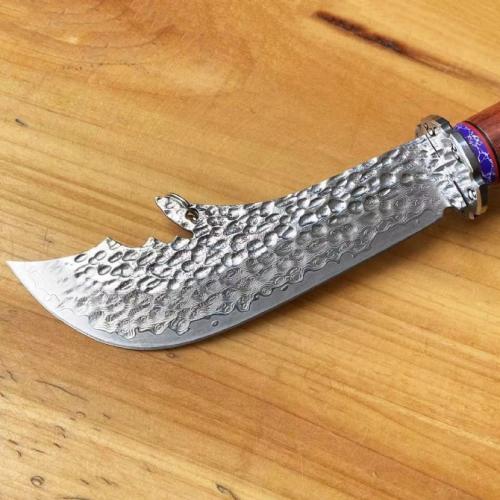 Damascus Guan Gong Crescent Knife