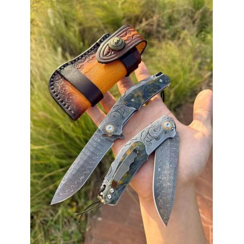 Wanderlust Premium Handmade Damascus Folding Knife