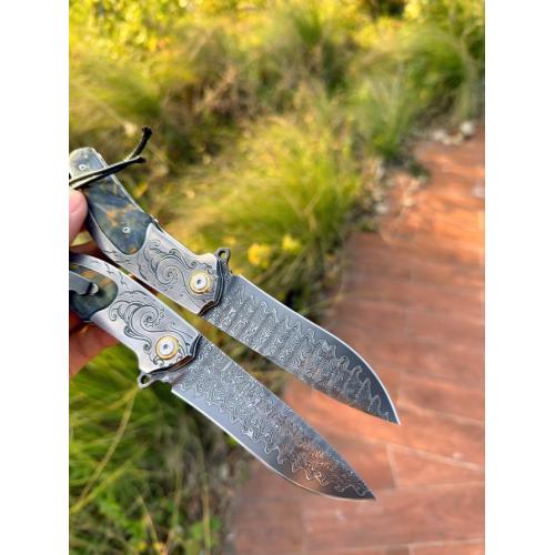 Wanderlust Premium Handmade Damascus Folding Knife