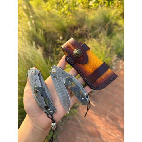 Wanderlust Premium Handmade Damascus Folding Knife