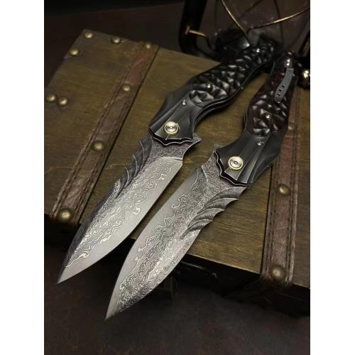 Molin Quick-Open Heavy Duty Damascus Folding Knife