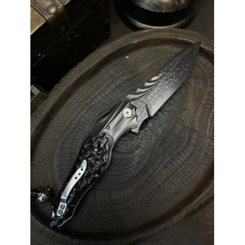 Molin Quick-Open Heavy Duty Damascus Folding Knife