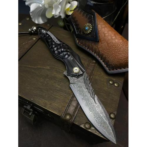 Molin Quick-Open Heavy Duty Damascus Folding Knife