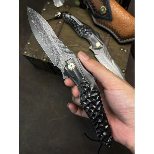 Molin Quick-Open Heavy Duty Damascus Folding Knife