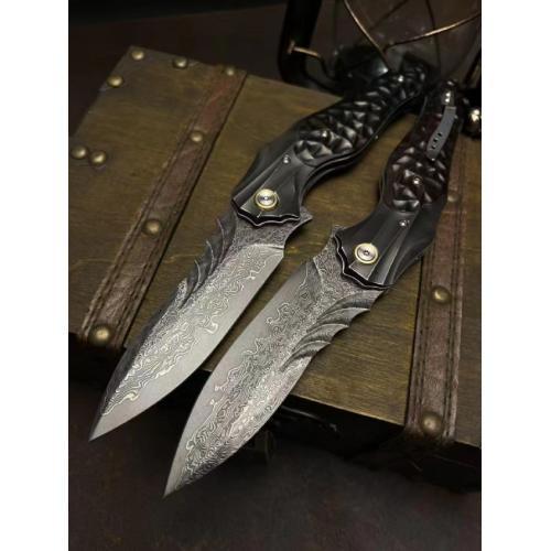 Molin Quick-Open Heavy Duty Damascus Folding Knife