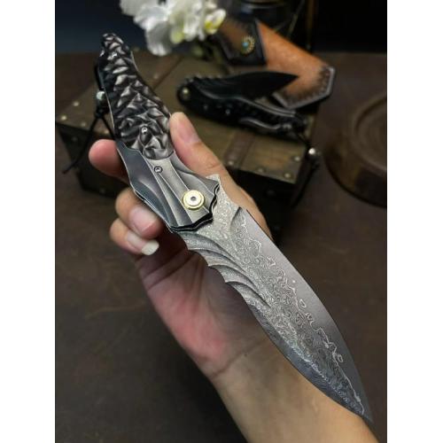 Molin Quick-Open Heavy Duty Damascus Folding Knife
