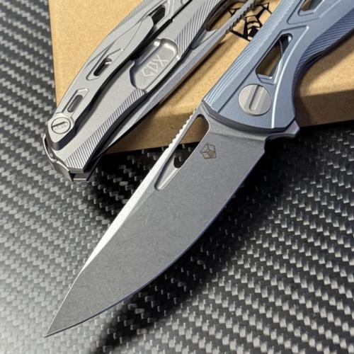 Bear Head F7 Skeletonized Titanium Folding Knife