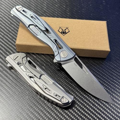 Bear Head F7 Skeletonized Titanium Folding Knife