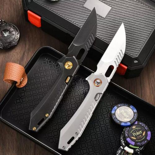 Zeus Premium EDC Folding Knife featuring CPM-D2 Steel and a 420 Stainless Steel Handle