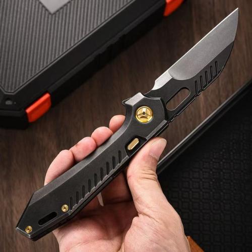 Zeus Premium EDC Folding Knife featuring CPM-D2 Steel and a 420 Stainless Steel Handle