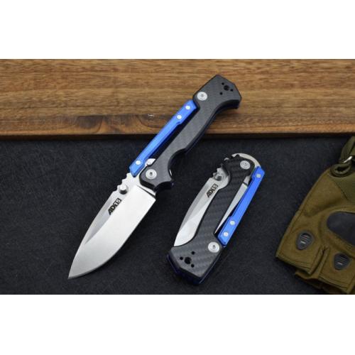 Custom M390 Steel Cold Steel AD-15 Tactical Folding Knife with Carbon Fiber Handle