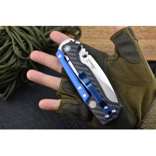Custom M390 Steel Cold Steel AD-15 Tactical Folding Knife with Carbon Fiber Handle